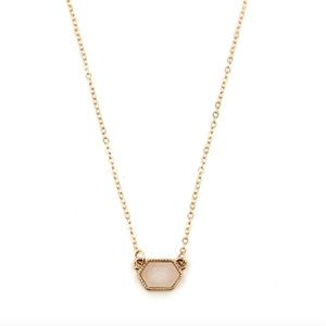Saltillo Druzy Raw Stone Hex Necklace